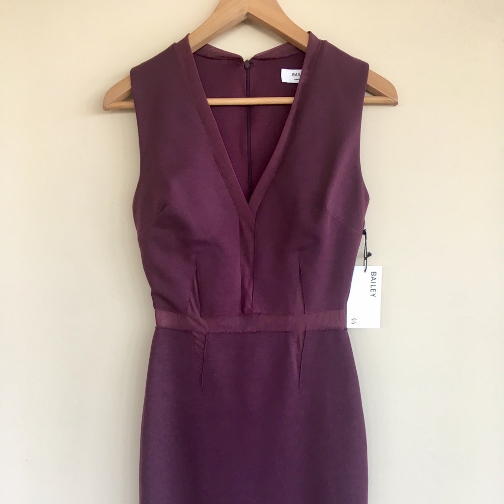 Bailey /44 Wine Mesh Cut-out Dress, NWT